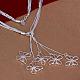 Popular Silver Plated Brass 5-strand Snake Chain Necklaces NJEW-BB12711-2