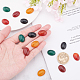 PH PandaHall 20pcs 5 Color Natural Agate Oval Cabochon 18x13mm Flatback Gemstone Cabochons Green Orange Red for Tray Setting Charm Bracelet G-PH0034-51-3
