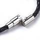 Braided Leather Cord European Bracelets BJEW-JB04435-3