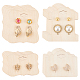 FINGERINSPIRE 24 pcs Wooden Earring Display Cards with Hanging Hole 4 Style 2/4 Holes Ear Studs Display Cards Rectangle Bracelets Hair Rope Organizer Cards Jewelry Tags for Retail Stores DIY-WH0320-20C-1