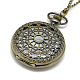 Сплав плоский круглый кулон ожерелье карманные часы WACH-N012-04-2