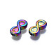 Perlas de aleación de color arco iris chapado en estante PALLOY-S180-332-3