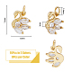DICOSMETIC 16Pcs 2 Colors Brass Micro Pave Cubic Zirconia Charms ZIRC-DC0001-24-2
