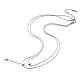 304 cadena de serpiente redonda de acero inoxidable collares de doble capa. BJEW-K257-03P-1