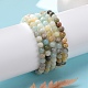 Pulseras de estiramiento naturales de cuentas de amazonita&nbsp;BJEW-K212-A-007-2