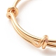 女性のための銅線ラップ拡張可能な指輪  ゴールドカラー  usサイズ3（14mm） RJEW-JR00479-03-5