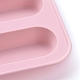 指の形をした食品グレードのシリコンモールド  シリンダーシリコントレイ  ベーキング用  石鹸  樹脂  チョコレートバー  ピンク  223x161x20mm DIY-F044-09-4