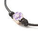Bracelet cordon perlé émail acrylique fleur de prunier BJEW-JB07851-4