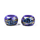 Perles rondelles acryliques opaques imprimées de fleurs SACR-S305-27-G01-2