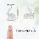 HOBBIESAY 20Pcs 201 Stainless Steel Charms 16x12mm Bunny Charms Rabbit Charms Animal Easter Bunny Pendants for Easter Necklace Brecelet Earring Making STAS-HY0001-02P-2