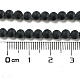 Grade A chapelets de perles rondes en agate noire mate naturelle X-G447-2-2