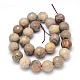 Natural Fossil Coral Round Bead Strands G-O094-08-20mm-3
