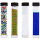 Benecreat 30 paquet 0.85 oz récipients de perles en tube de plastique transparent récipients pour liquides avec couvercle à visser noir et fond cylindrique CON-BC0004-29-3