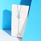 SHEGRACE Rhodium Plated 925 Sterling Silver Y-Shape Necklace JN651A-4