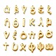 304ステンレス鋼ペンダント  マットなスタイル  ギリシャ語のアルファベット  ゴールドカラー  7.5~12.5x3~10x1.5mm  穴：1.5mm  24個/セット STAS-A045-M-G-1