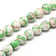 Chapelets de perles rondes de pierre précieuse synthétique teinte en jade blanc X-G-F085-10mm-05-1