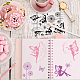 GLOBLELAND Butterfly Fairy Clear Stamps Fairy Tale Elf Mushroom Dandelion Silicone Clear Stamp Seals for Cards Making DIY Scrapbooking Photo Journal Album Decoration DIY-WH0167-56-854-2