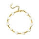 Bracelet en perles de coquillage naturel et de laiton pour femme BJEW-TA00358-1
