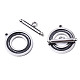 201 Stainless Steel Toggle Clasps X-STAS-R115-14B-P-2