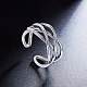 SHEGRACE Rhodium Plated 925 Sterling Silver Cuff Finger Ring JR457A-3