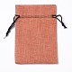 ポリエステル模造黄麻布包装袋巾着袋  カボチャ  ハロウィンモチーフ  オレンジ  14x10cm ABAG-WH0024-01-2