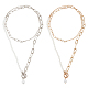 ANATTASOUL 2Pcs 2 Colors Plastic Imitation Pearl Beaded Necklaces Set NJEW-AN0001-10-1