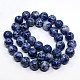 Brins de perles rondes en jaspe de tache bleue naturelle G-N0044-10mm-05-2