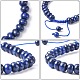Adjustable Natural Lapis Lazuli Braided Bead Bracelets BJEW-F369-A15-4