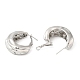 Толстые женские серьги-кольца с латунной текстурой EJEW-K248-07P-2