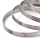 7pcs mode simple pour femmes texturé 304 bracelets empilables en acier inoxydable BJEW-O182-03P-3