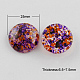 透明スプレー塗装ガラスカボション  半円/ドーム  暗紫色  25x6.5~7.5mm DGLA-R020-25mm-04-1