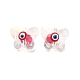 Perles de papillon en verre mauvais œil G-P485-01C-2