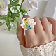 16 pieza de vástagos de anillo ajustables de latón&nbsp;KK-HY0001-88-6