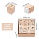 木の切手  正方形  スクラップブックアクセサリー  惑星模様  2x2x3.45cm  16個/セット DIY-WH0304-008B-2