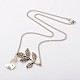 Alloy Branch and Leaves Link Necklaces NJEW-JN00753-1