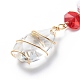 Galvanoplastie octogone perles de verre pendentif décorations HJEW-JM00775-03-4