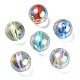 Placage uv perles acryliques irisées arc-en-ciel transparentes OACR-F004-01-2