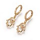 Brass Dangle Hoop Earrings EJEW-F199-06G-1