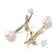 Natural Pearl Dangle Stud Earrings EJEW-P256-33G-2