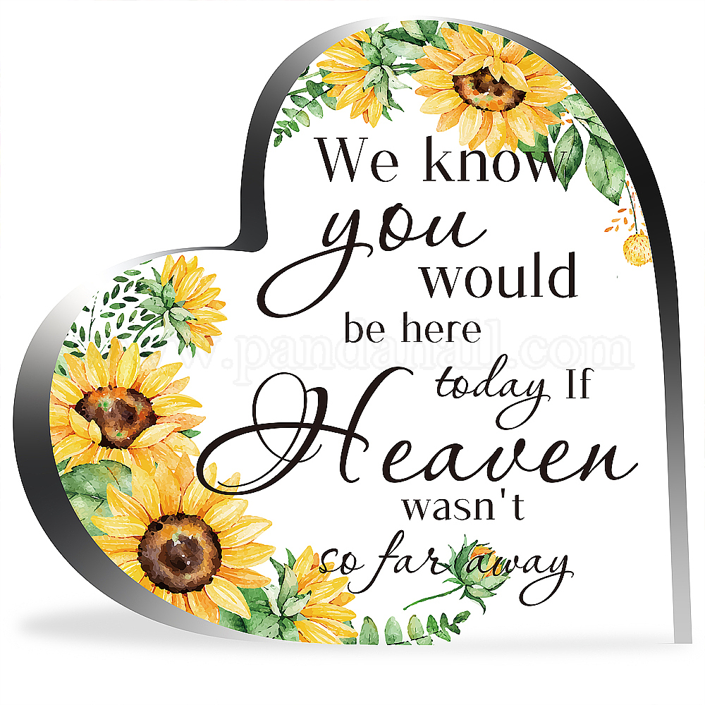 Shop CREATCABIN Acrylic Heart Memorial Gift Sunflowers Pattern Sympathy