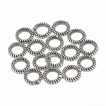 Thai 925 plata anillos de enlace, plata antigua, 8x1.5mm, 5 mm de diámetro interior