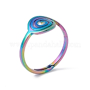 Chapado en iones (ip) 201 anillo ajustable de vórtice de acero inoxidable para mujer RJEW-C045-07M