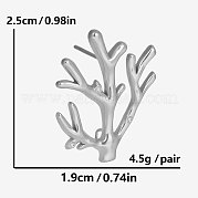 Элегантные серьги-гвоздики из нержавеющей стали 304 Ocean Coral для женщин IC8591-1