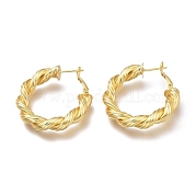 Латунные серьги обруча EJEW-H104-20G