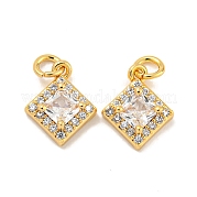 Латунные микропаве прозрачные подвески с фианитом KK-P275-32B-G