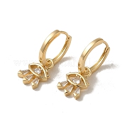 Серьги-кольца из латунного микро-паве с фианитами EJEW-L271-06KCG-01