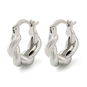Серьги-кольца из латуни с витой веревкой EJEW-Z035-01P