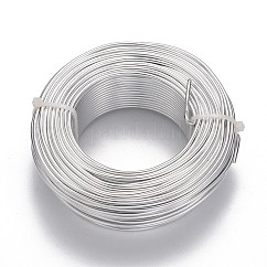 Alambre de aluminio anodizado redondo, alambre artesanal de metal flexible, para hacer artesanías de joyería diy, plata, 10 diámetro, 2.5mm, 35 m / 500 g (114.8 pies / 500 g)