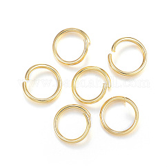 Anillos de salto abiertos de acero inoxidable 304, redondo, real 24k chapado en oro, 10x1.2mm, 17 diámetro