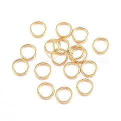 Anillos de salto abiertos de acero inoxidable 304, redondo, real 18k chapado en oro, 24 diámetro, 4x0.5mm